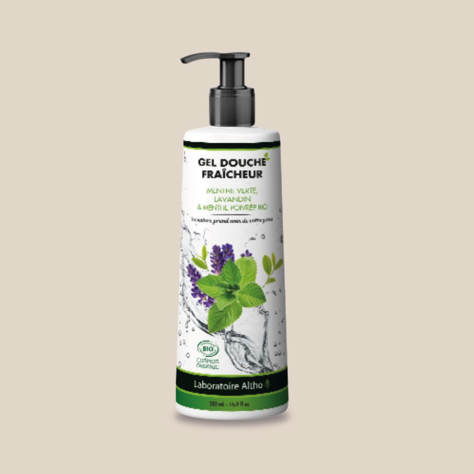 Gel douche Fraîcheur Bio – Menthe Verte, Lavandin et Menthe poivrée