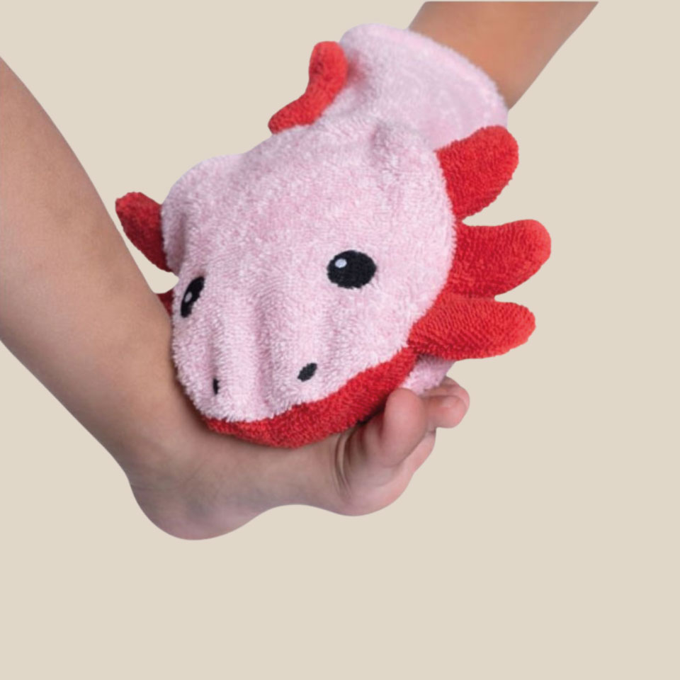 Gant de toilette en coton bio – Axolotl – Image 2