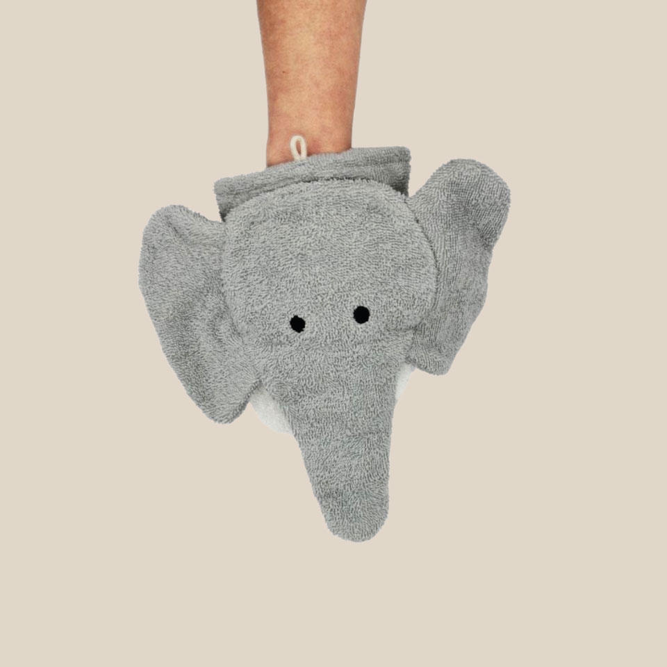 Organic cotton washcloth – Elephant - Image 2