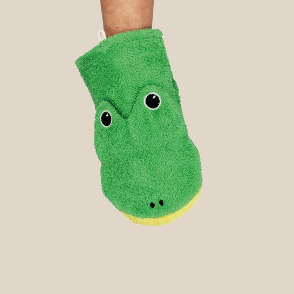 Gant de toilette en coton bio – Grenouille – Image 2