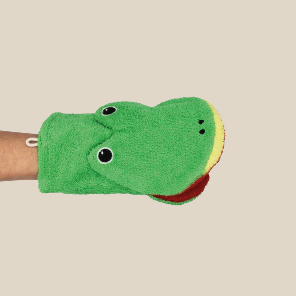 Gant de toilette en coton bio – Grenouille – Image 3