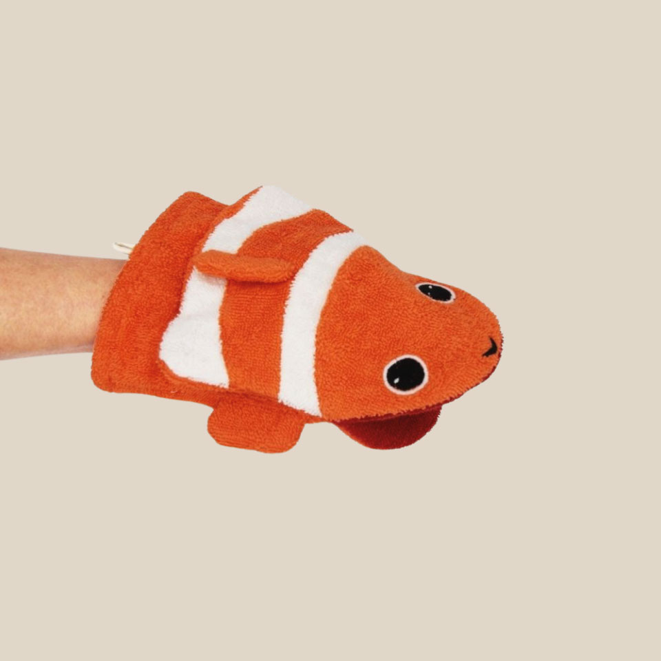 Gant de toilette en coton bio – Poisson Clown – Image 3