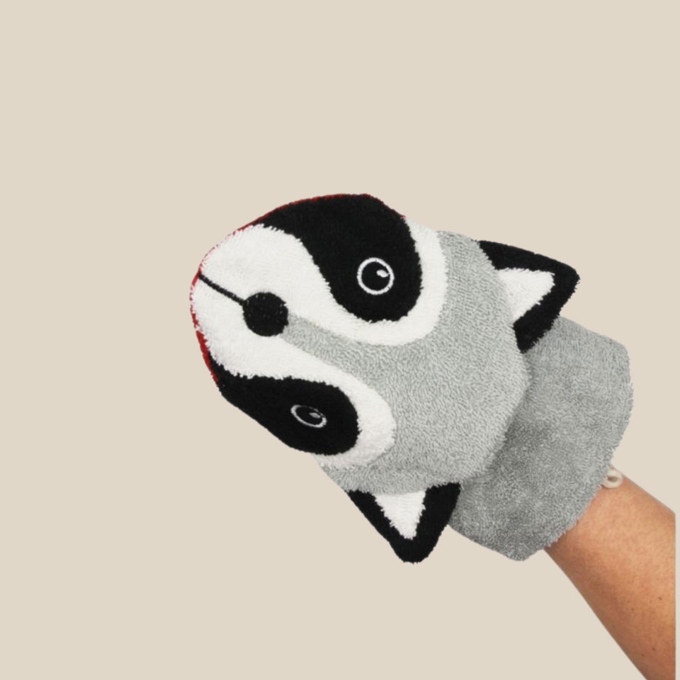 Gant de toilette en coton bio – Raton Laveur – Image 2