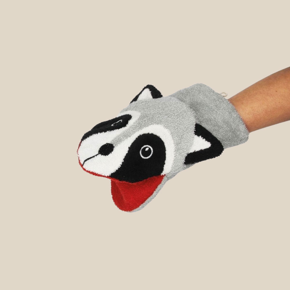 Gant de toilette en coton bio – Raton Laveur – Image 3