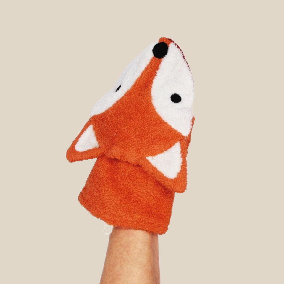 Organic cotton washcloth – Fox - Image 2