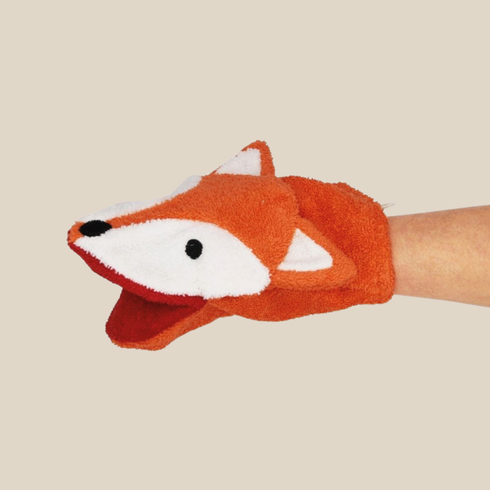 Organic cotton washcloth – Fox - Image 3