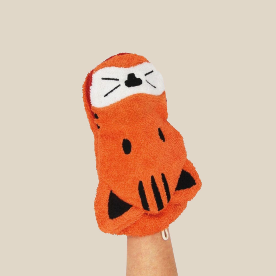 Gant de toilette en coton bio – Tigre – Image 2
