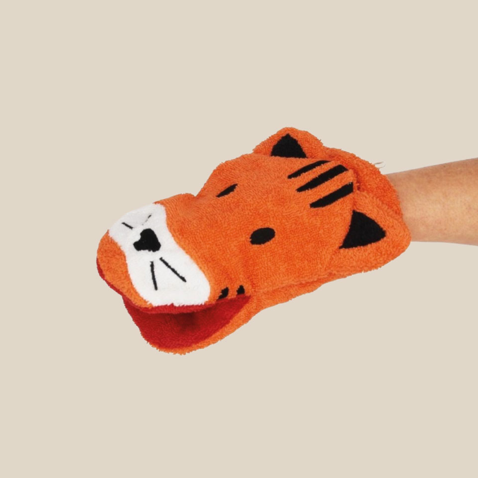 Gant de toilette en coton bio – Tigre – Image 3