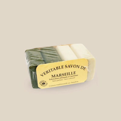 Savons de Marseille Authentique 100g Lot de 4 - 2 Olives et 2 Neutres
