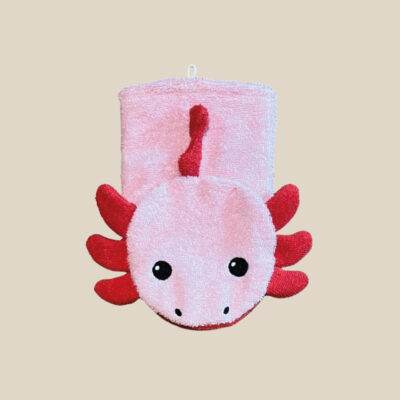 Organic cotton washcloth – Axolotl