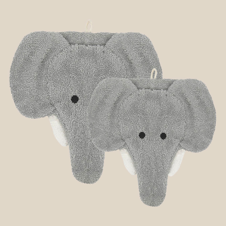 Organic cotton washcloth – Elephant
