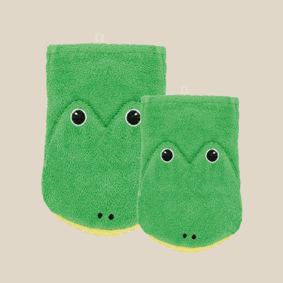 Gant de toilette en coton bio – Grenouille