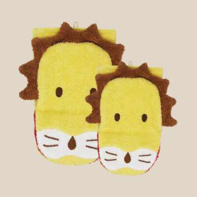Gant de toilette en coton bio – Lion