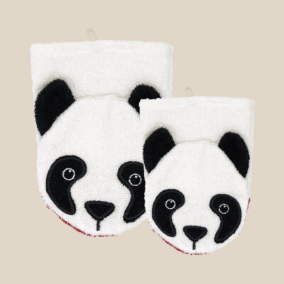Gant de toilette en coton bio – Panda