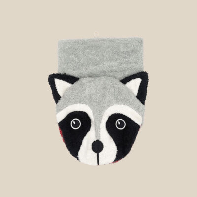 Organic cotton washcloth – Raccoon