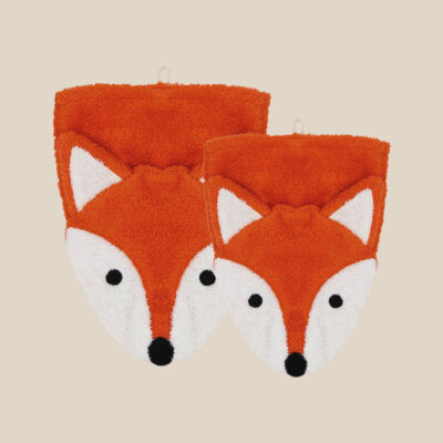 Gant de toilette en coton bio – Renard