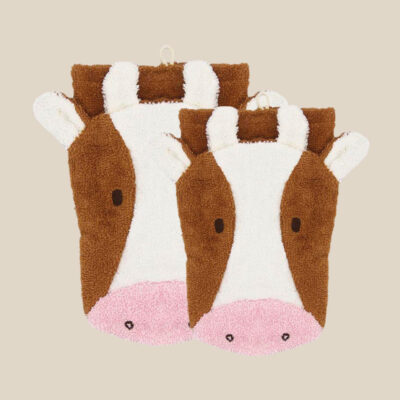 Gant de toilette en coton bio – Vache
