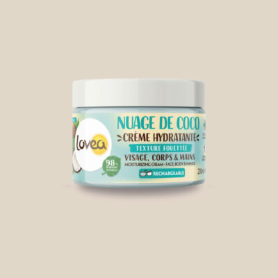 Crème hydratante – Visage, Corps & Mains – Nuage de Coco
