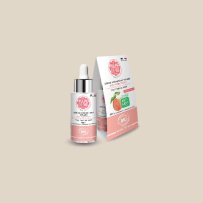 Peach-scented hydrating serum with hyaluronic acid