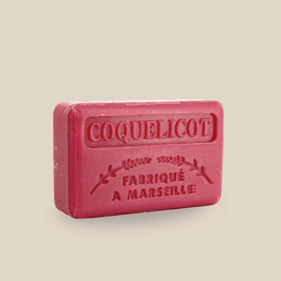 Savonnette Marseillaise – Beurre de karité Bio 125g – Coquelicot