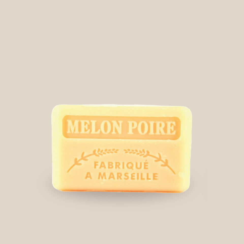 Savonnette Marseillaise – Beurre de karité Bio 125g – Melon Poire – Image 3