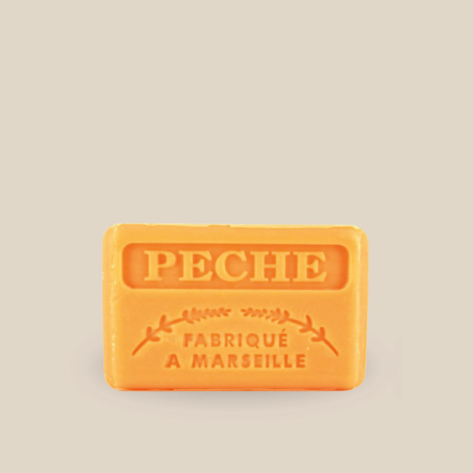 Savonnette Marseillaise – Beurre de karité Bio 125g – Pêche – Image 3