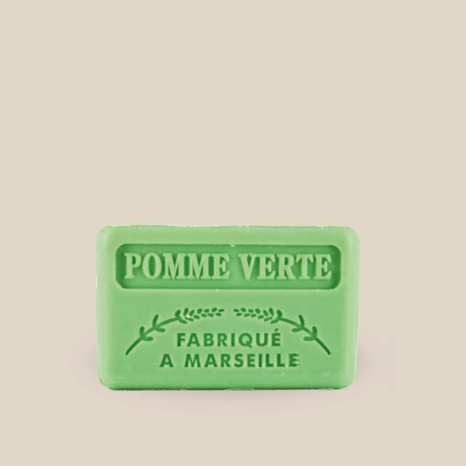 Savonnette Marseillaise – Beurre de karité Bio 125g – Pomme verte – Image 3
